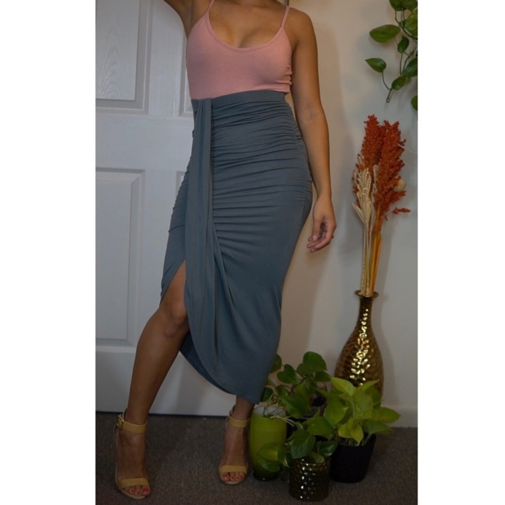 High Waisted Teal Shrug Skirt